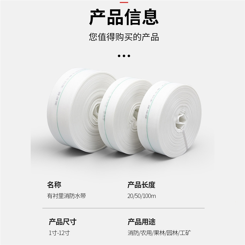 古达农用水带1寸2寸2.5寸3寸4寸6寸帆布编织水管高压灌溉浇地