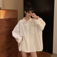 白色衬衫女长袖内搭外穿学生宽松时尚jk制服衬衣上衣女2021新款
