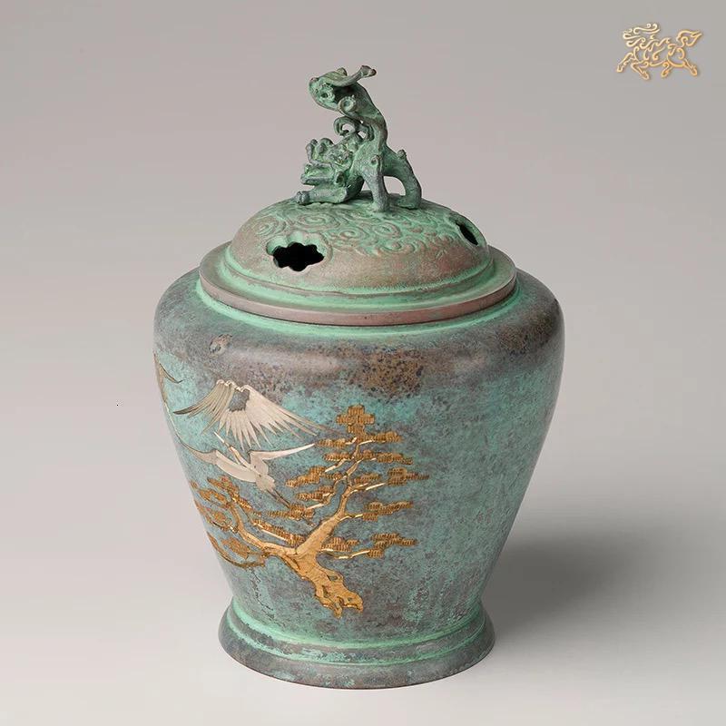 全铜摆件《高冈铜器之鶴彫金（大）》铜工艺品香炉_176