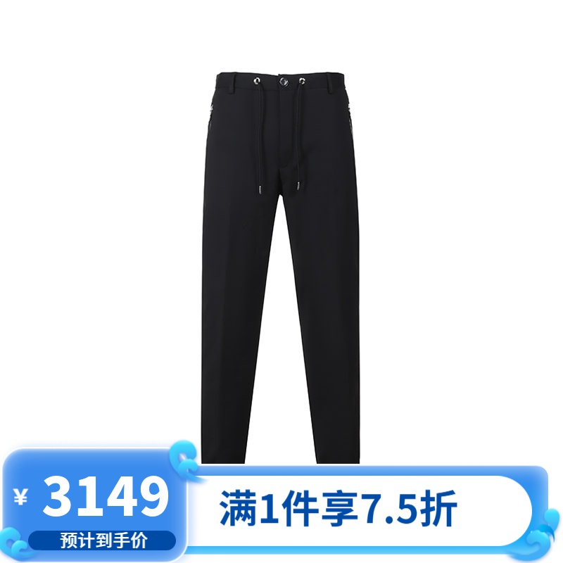 盟可睐/蒙口 moncler 男士棉/混纺抽绳休闲运动裤束脚裤长裤2a00020