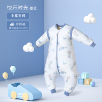 欧孕婴儿睡袋分腿春秋款四季通用儿童宝宝防踢被优质新疆长绒棉