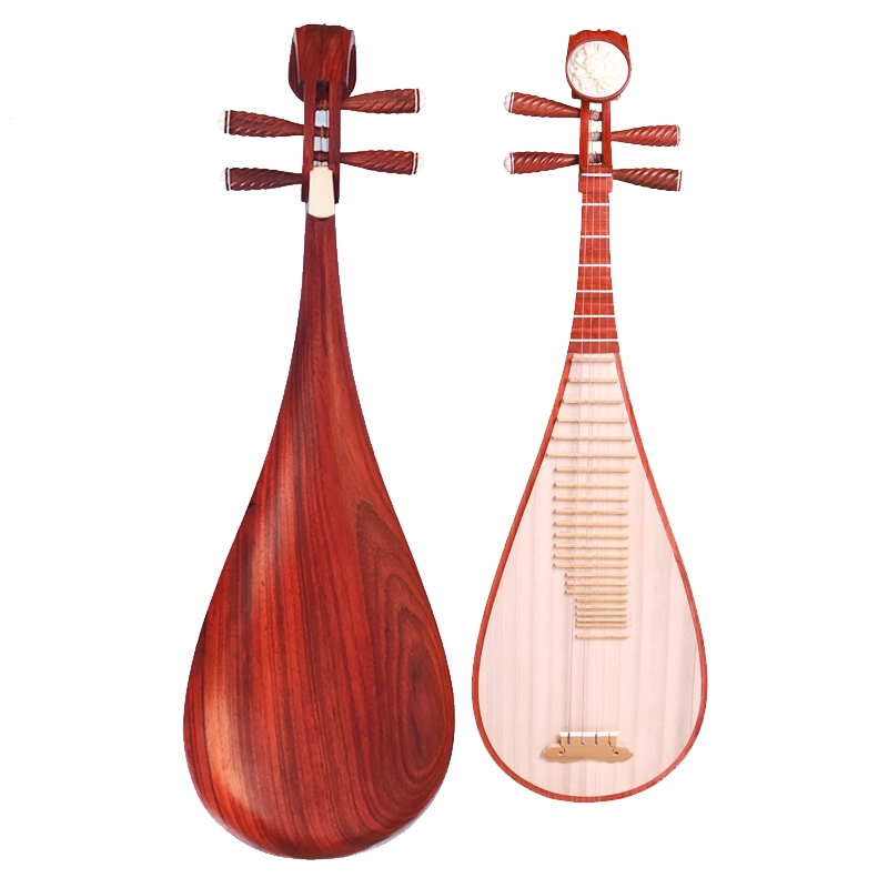炎黄琵琶琴儿童中号成人琵琶初学者入门红木花梨木琵琶琵笆乐器_花梨