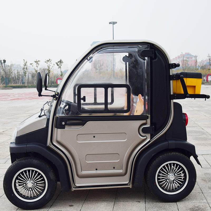 四轮车两门两座成人电动汽车新能源轿车全封闭电瓶车老年代步车助力车