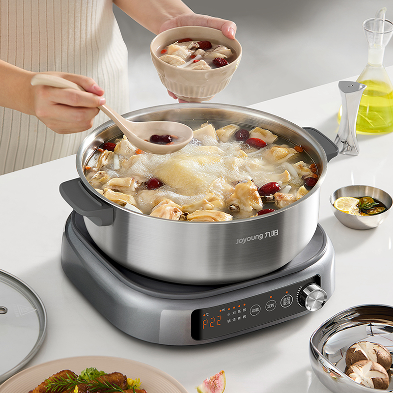 九阳电火锅HG60-GN05 6L大容量2200W速热机械控温家用多功能聚餐神器高清大图