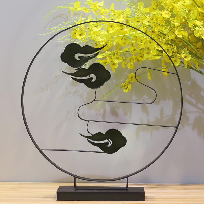 新中式风格会所客厅书房办公室祥云摆件家居软装饰品镇宅摆设祥云三