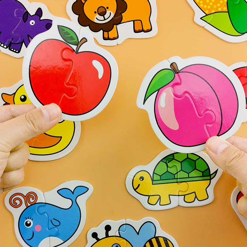 幼儿启蒙配对拼图 全8盒 [正版]启蒙配对拼图儿童益智男女孩2到3-4-5-6岁以上动脑智力开发早教玩具潮玩1000片幼高清大图