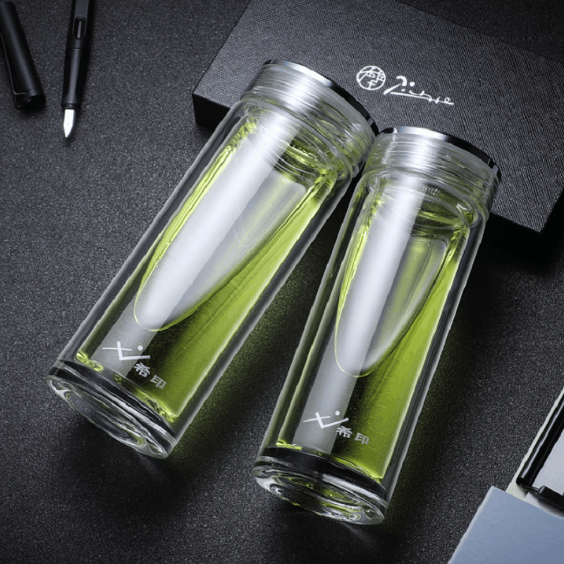 希印 XY-8803 双层高硼硅水晶玻璃杯 410ML图片