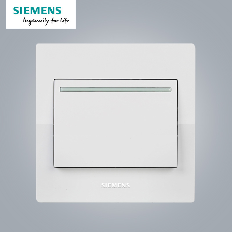 西门子(SIEMENS)开关插座 悦动雅白系列一开双控带荧光5TA80143NC01高清大图