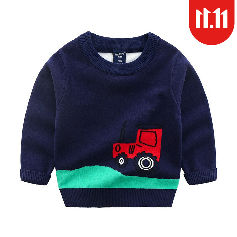 韩版童装毛衣儿童毛衣长袖男童打底衫女宝宝卡通上衣