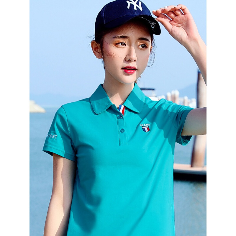 T恤短袖女2018新款夏装棉衣服宽松大码运动休闲上衣翻领POLO衫