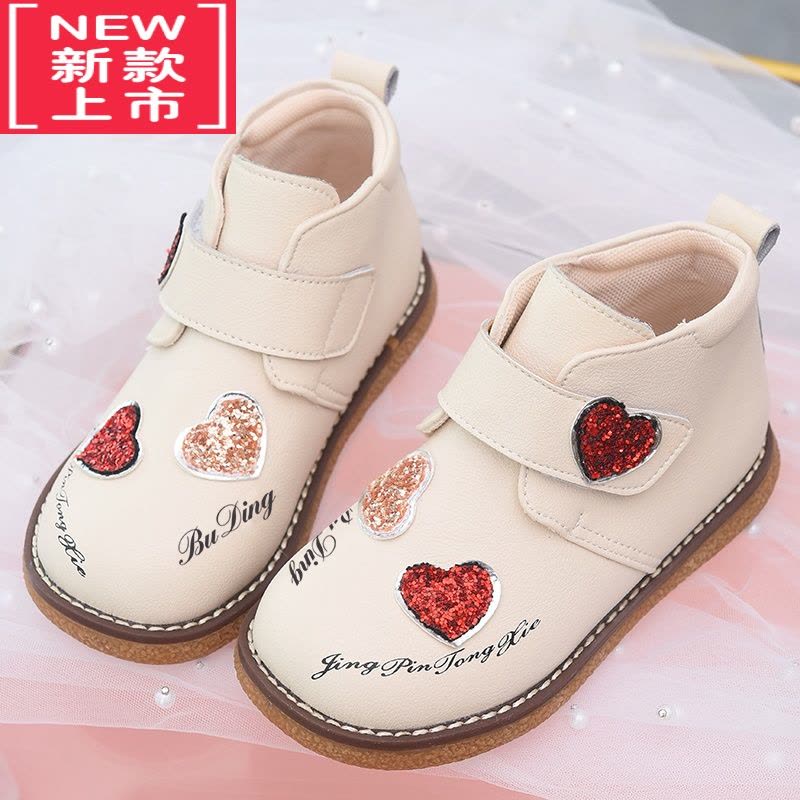 可莉允女童短靴公主靴马丁靴2022秋季新款儿童靴子女孩童靴秋冬皮靴图片