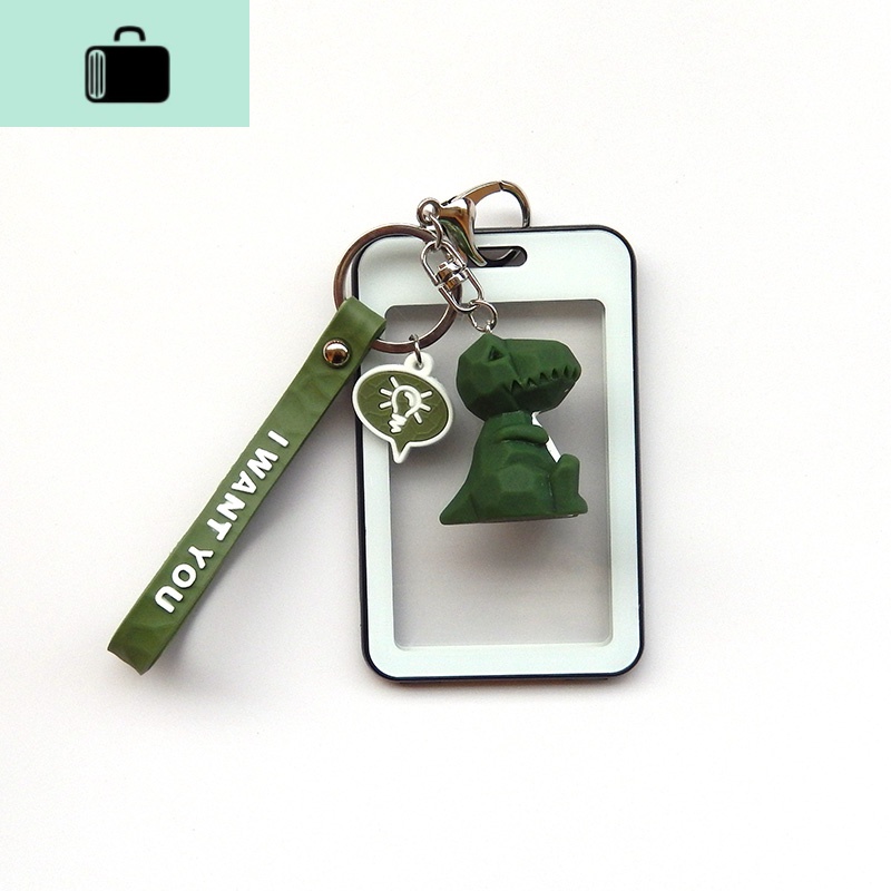 公交卡透明保护套饭卡卡套可爱少女学生地铁女禁卡套大容量卡包NEW LAKE女士钱包/卡包 黑色壳+几何恐龙套装