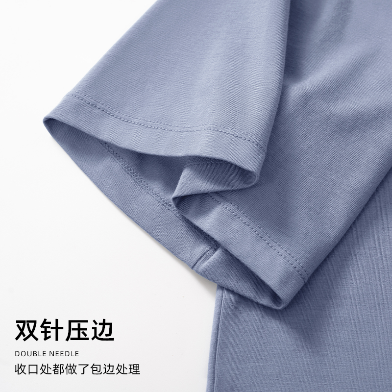 猫人男士莫代尔短袖圆领T恤2025新款夏季白T打底内搭运动吸汗透气高清大图