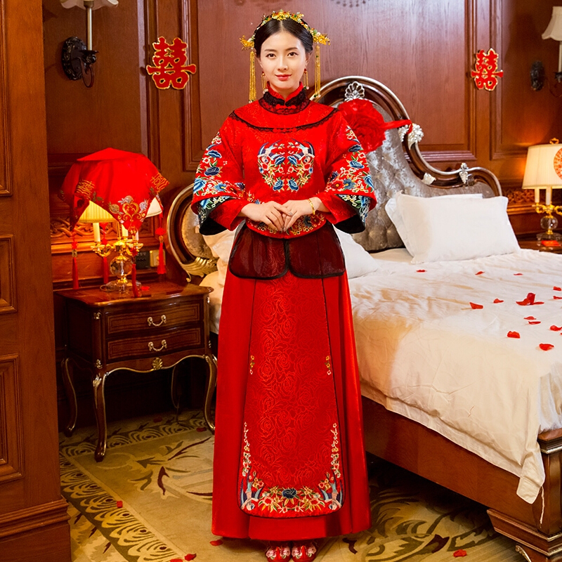 秀禾服新娘2018新款结婚中式婚纱秀和礼服喜服古装嫁衣绣禾敬酒服