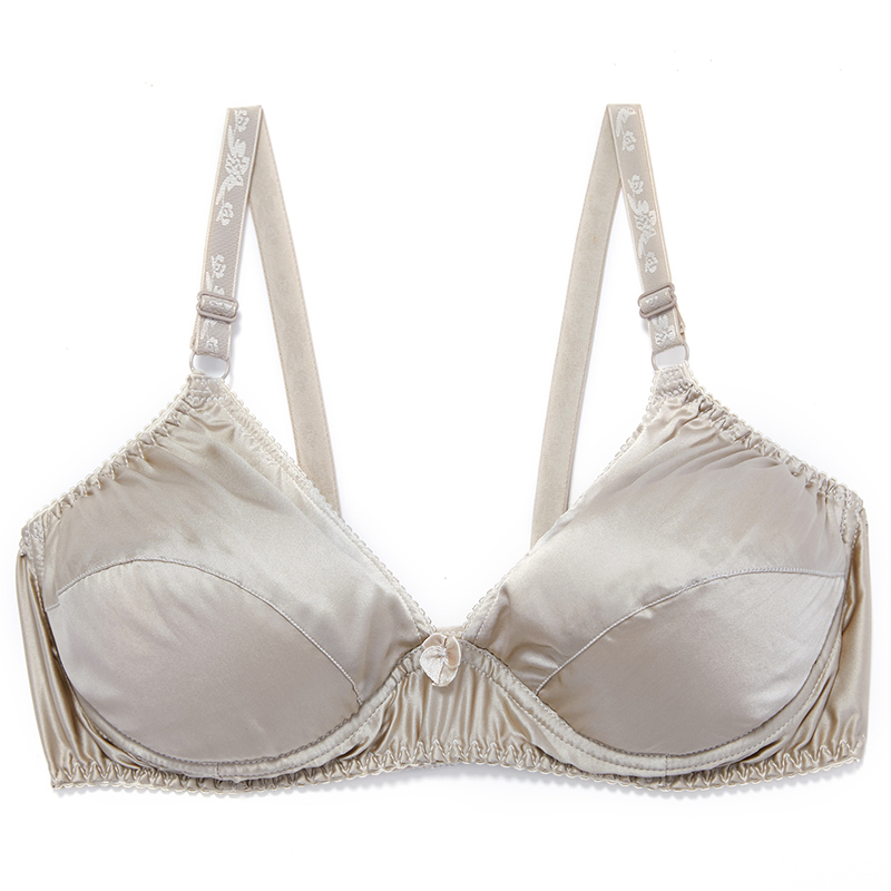 丝煌大胸文胸全罩杯真丝胸罩薄大码d罩杯有钢圈上托女桑蚕丝内衣 视频