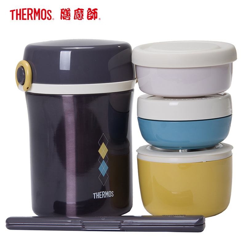 膳魔师,膳魔師(THERMO)饭盒/提锅JBC-800 灰色 670ML保温温饭盒/保温便当盒304不锈钢家用/通用
