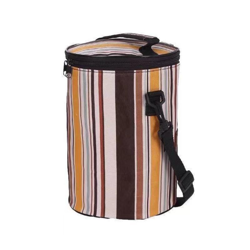 加厚圆形保温袋子多层饭盒袋手提防水学生帆布包大号带饭便当袋 二层