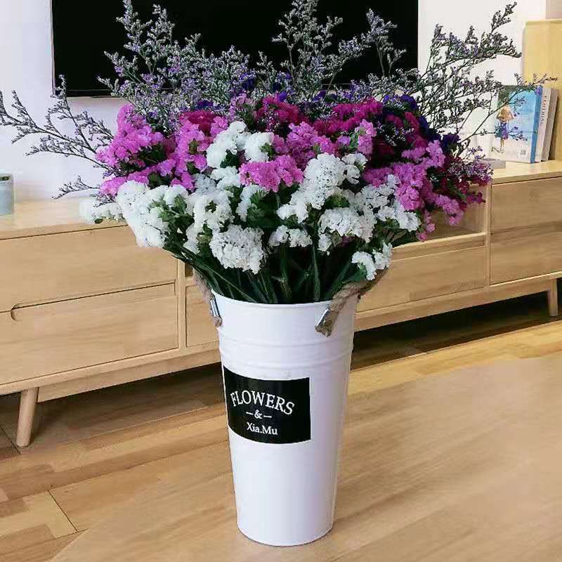 云南干花花束勿忘我情人草水晶花组合满天星客厅真花插花家居摆设|玫红浅紫粉+草 20支