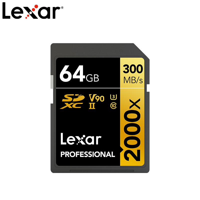 [免邮]雷克沙(Lexar)64G SD卡 2000X相机存储卡UHS-II 读300MB/s写260MB/s