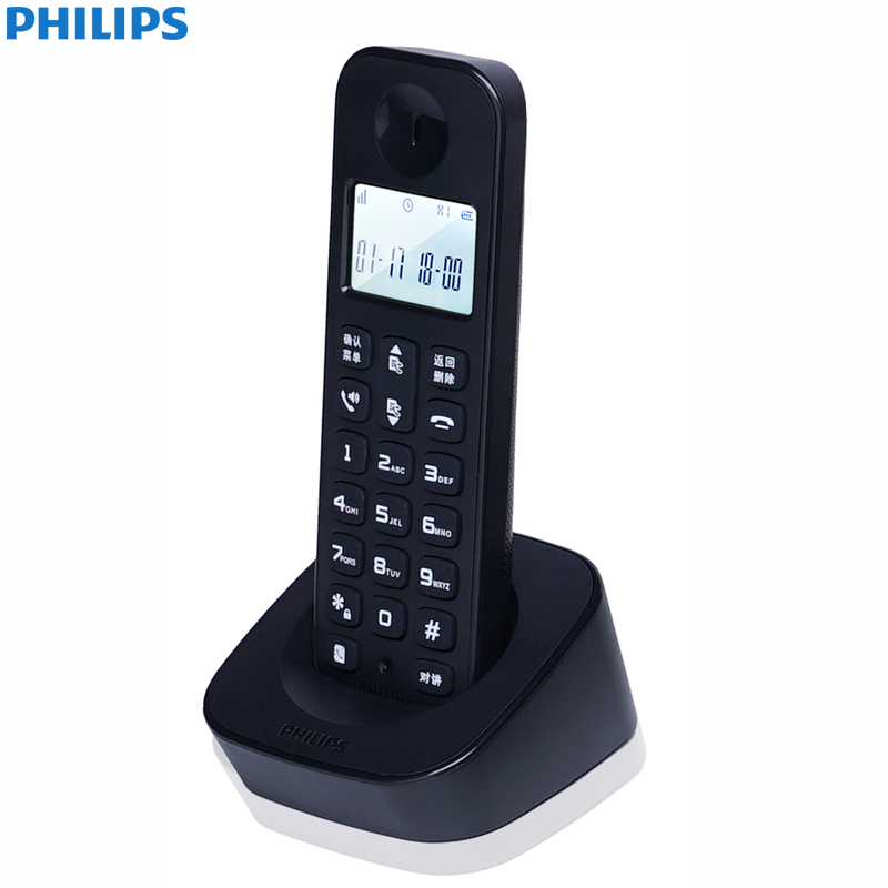 飞利浦(Philips) DCTG160 数字无绳电话机单主机/商务办公/普通家用/来电显示电话机(黑色)