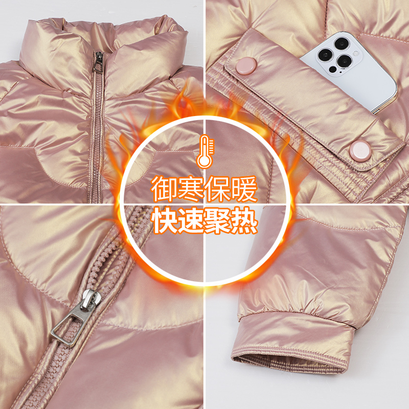 金蔚臻 妈妈冬装外套羽绒棉服冬款中年女装免洗亮面小棉袄中老年人秋冬加厚棉衣