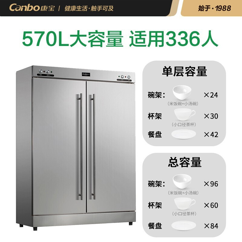 康宝 RTP700F-1A/XDR640-F1A 商用消毒柜 不锈钢后厨双门立式大容量酒店饭店学校食堂餐厅二星高温餐具柜高清大图