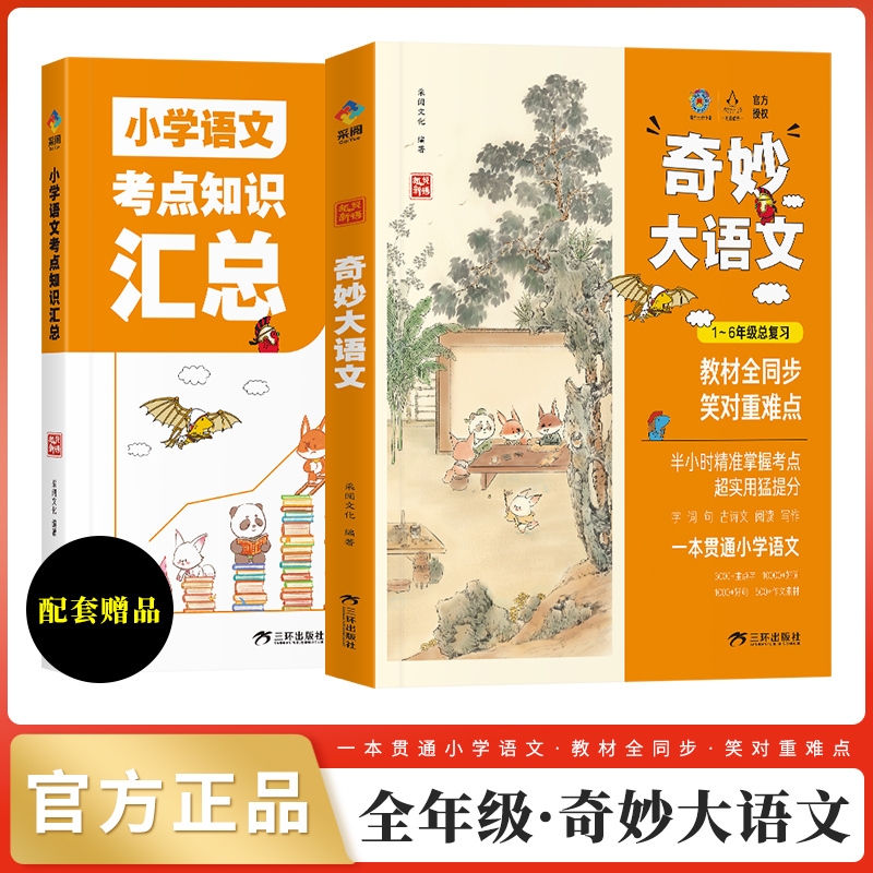 全2册[抖音同款]奇妙大语文 [正版]抖音同款奇妙大语文 小学语文知识大全汇总总结1-6年级总复习三四五六年级语文阅读理