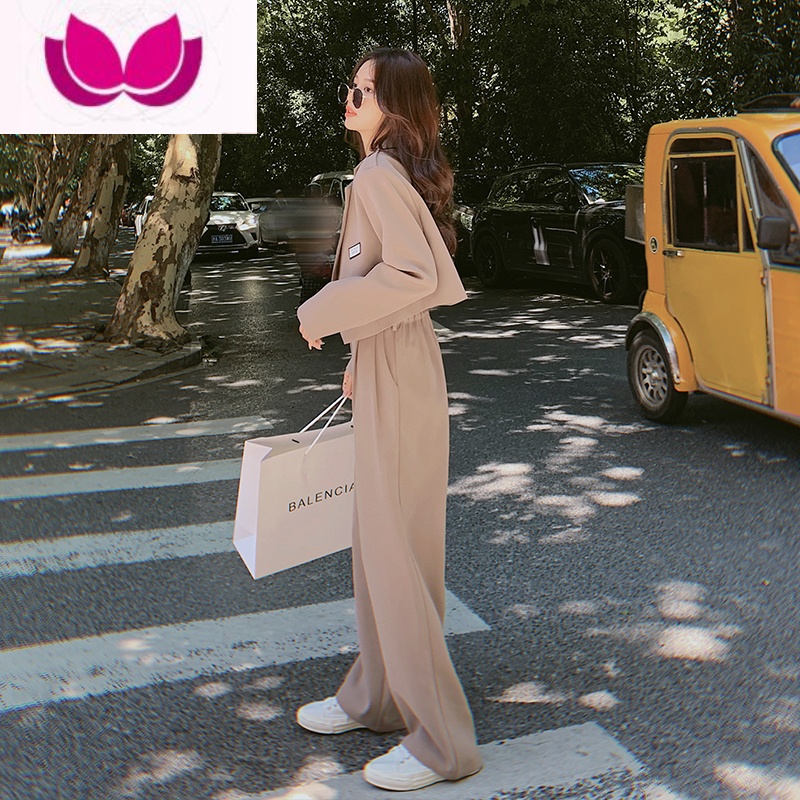 七斓炸街小西装套装女早2023新款职业气质阔腿裤高级感西服套高清大图