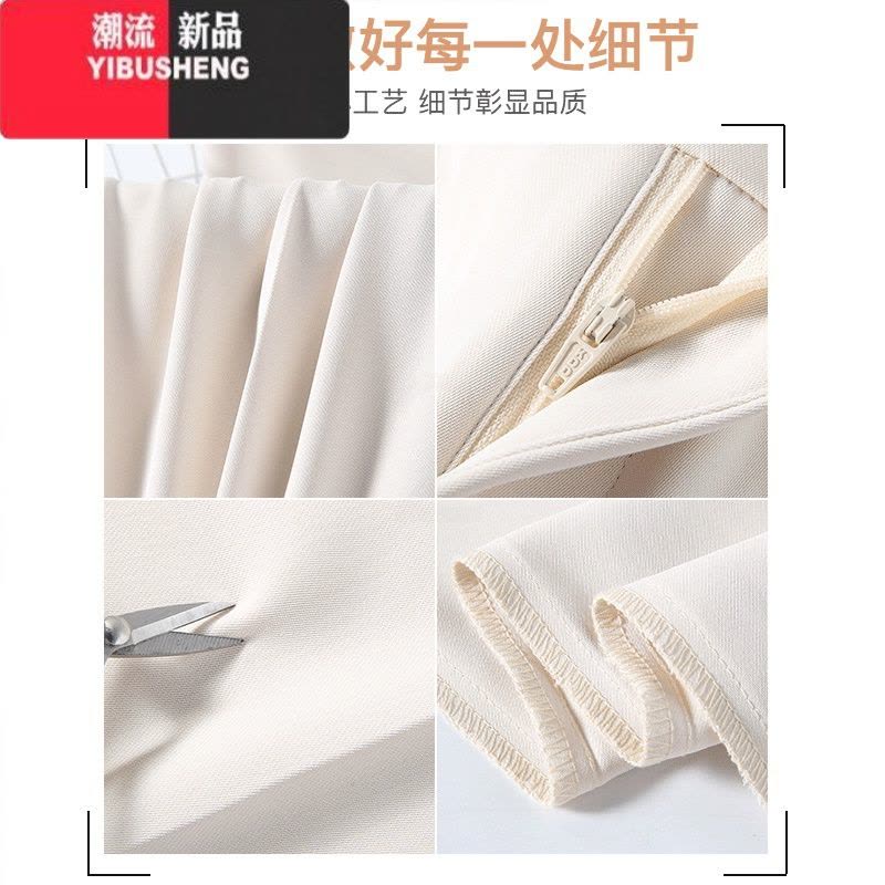 YIBUSHENG西装裤女裤季薄款2024新款开叉九分直筒八分小个子休闲烟管裤子图片