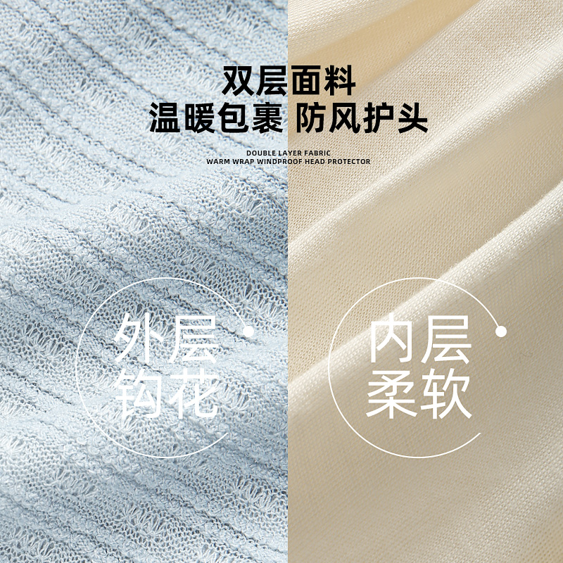 睡帽女夏季薄无压感防乱发帽子空调房防风堆堆帽男春秋包头月月房高清大图