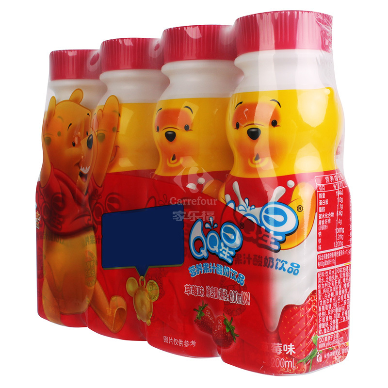 伊利qq星营养果汁酸奶饮品草莓味200ml16