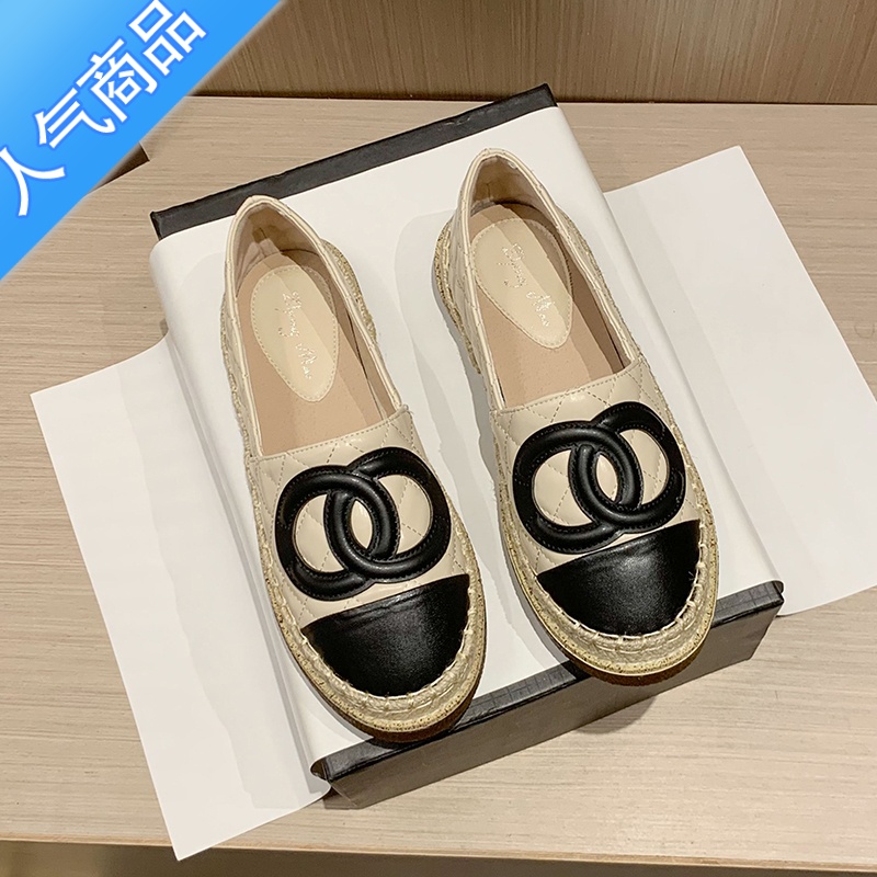 SUNTEK小香风渔夫鞋女2023新款厚底一脚蹬单鞋浅口懒人乐福鞋配裙子高清大图