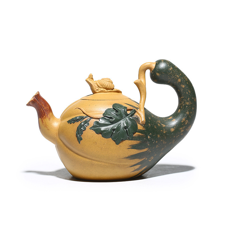 紫砂壶蒋静明正品蜗牛葫芦茶壶原矿段泥功夫茶壶厂