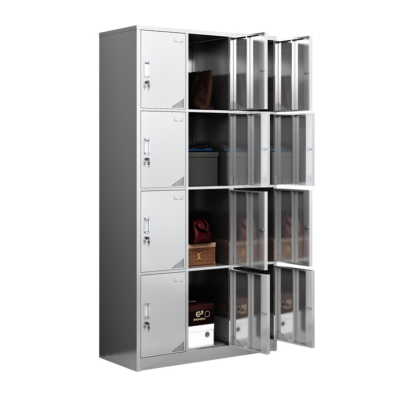 圣斯顿 不锈钢12门更衣储物柜 JX-G180304-12 1800*900*350mm 不锈钢色 台高清大图
