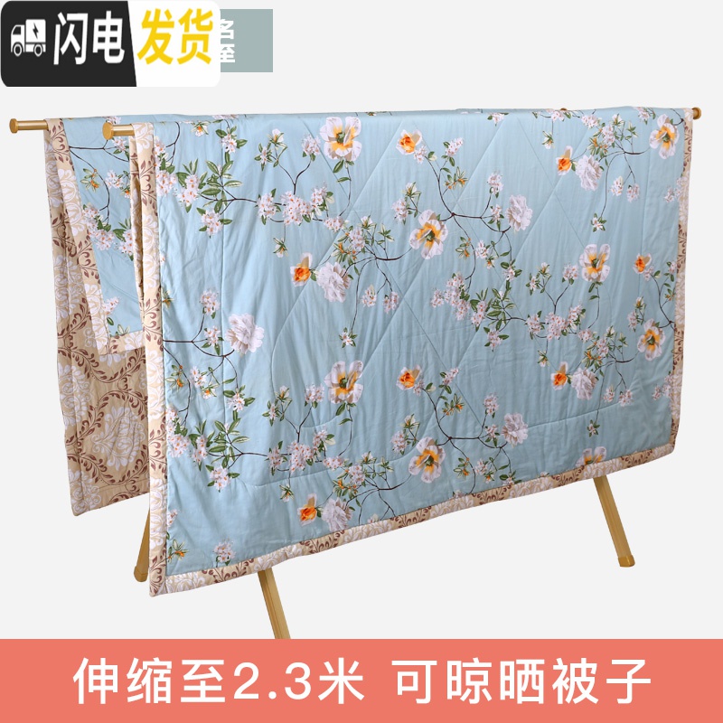 三维工匠晾衣架落地折叠室内鞋架X型户外晒衣架阳台凉衣架晒被子 加固升级版土豪金色(带鞋架不生锈承重400斤)终晾衣架配件高清大图