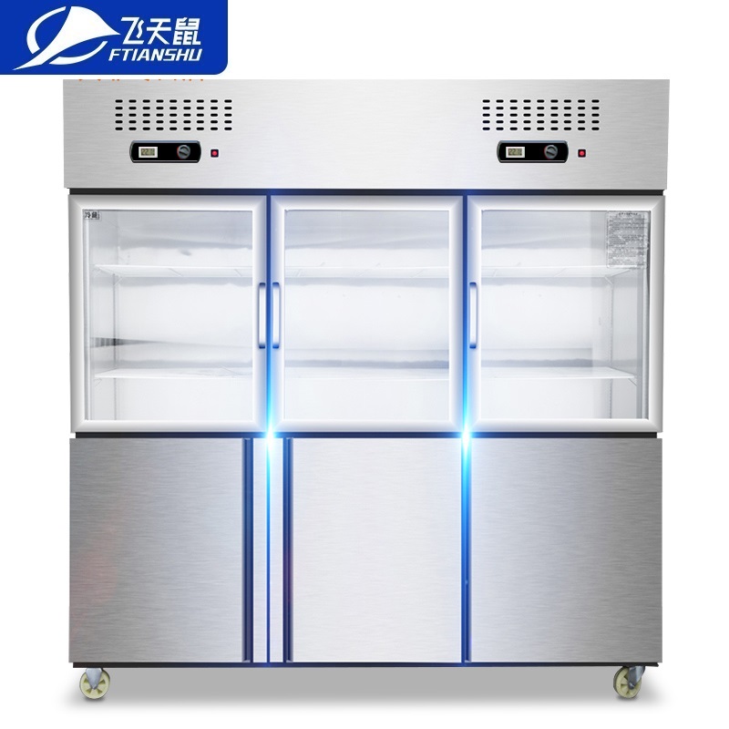 飞天鼠(ftianshu) 商用六门冰柜厨房冰箱展示柜冷藏立式冷藏冷冻冰柜