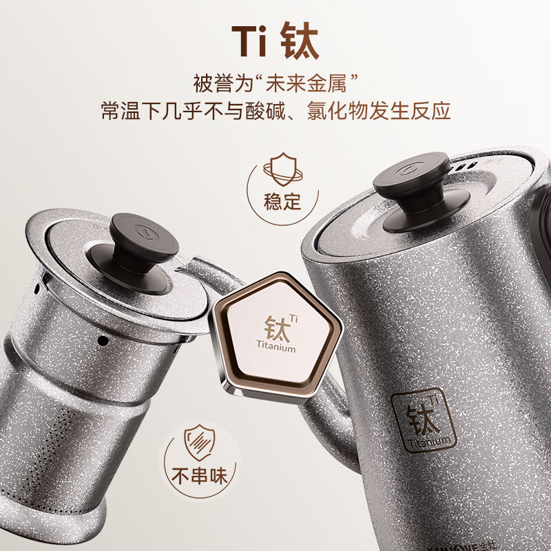 金灶(KAMJOVE) 1.2L手柄自动上水烧水壶钛金属电热水壶 喷淋式煮茶壶一体机烧水保温全自动恒温热水壶 S6高清大图