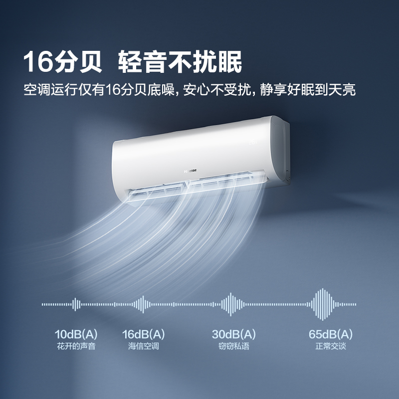 海信 大1.5匹 易省电E370 大风量速冷热 AI省电柔风防直吹新一级智能变频挂机空调KFR-35GW/E370-X1