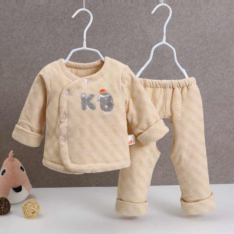 卡比一木KBMLOVELY 新生儿秋冬棉衣套装婴童通用棉袄纯棉宝宝棉服59cm 66cm简约乐园偏开套KM8180