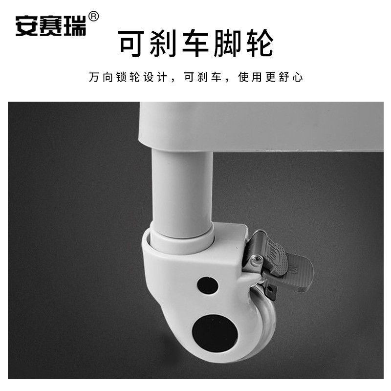 安赛瑞塑料手推车 ABS仪器小推车 置物架工具车 中号 三层单抽屉 2C00035高清大图