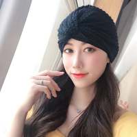 泳帽女长发专用不勒头可爱韩国日系显脸小成人女士褶皱潮款布料 黑色