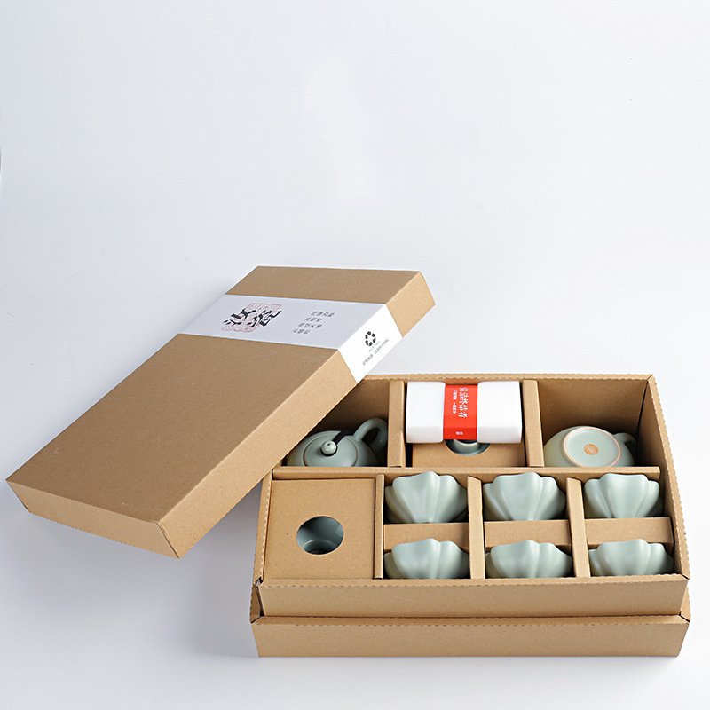 瓷物语整套功夫茶壶茶杯汝窑茶具套装陶瓷中式复古家用(美人壶11头茶具套装)