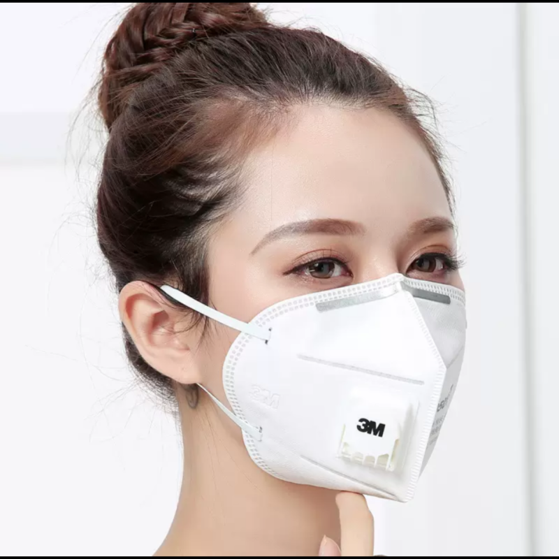 3M9502V+头戴式带呼吸阀口罩KN95气阀防护罩防工业粉尘25支/包高清大图
