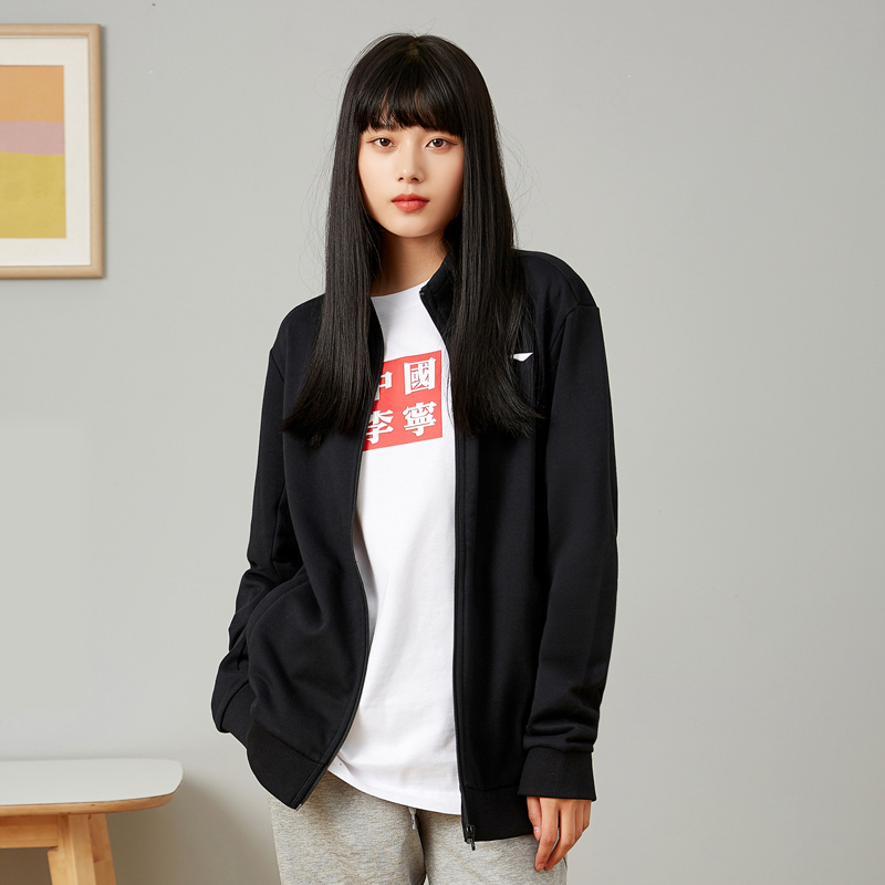 李宁连帽卫衣女春秋款上衣宽松ins潮外套bf设计感慵懒风运动服视频