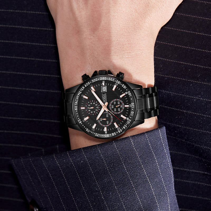 ORSGA手表男简约男士手表绿水鬼男士多功能手表防水三针六眼日历时尚休闲商务学生男表石英表腕表9026G图片