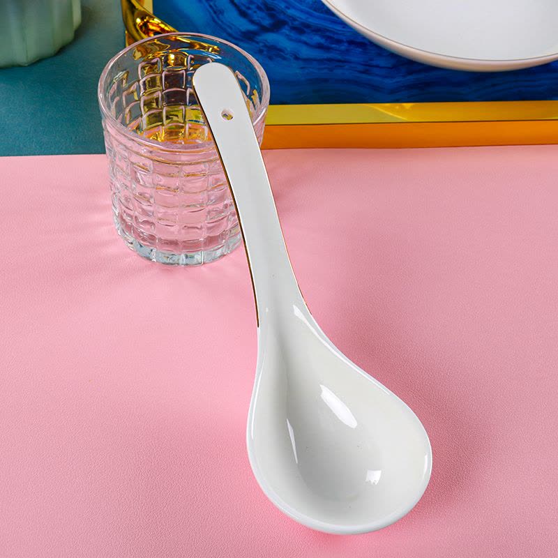 北国风光骨瓷餐具套装14头黄金线TS-0014套图片