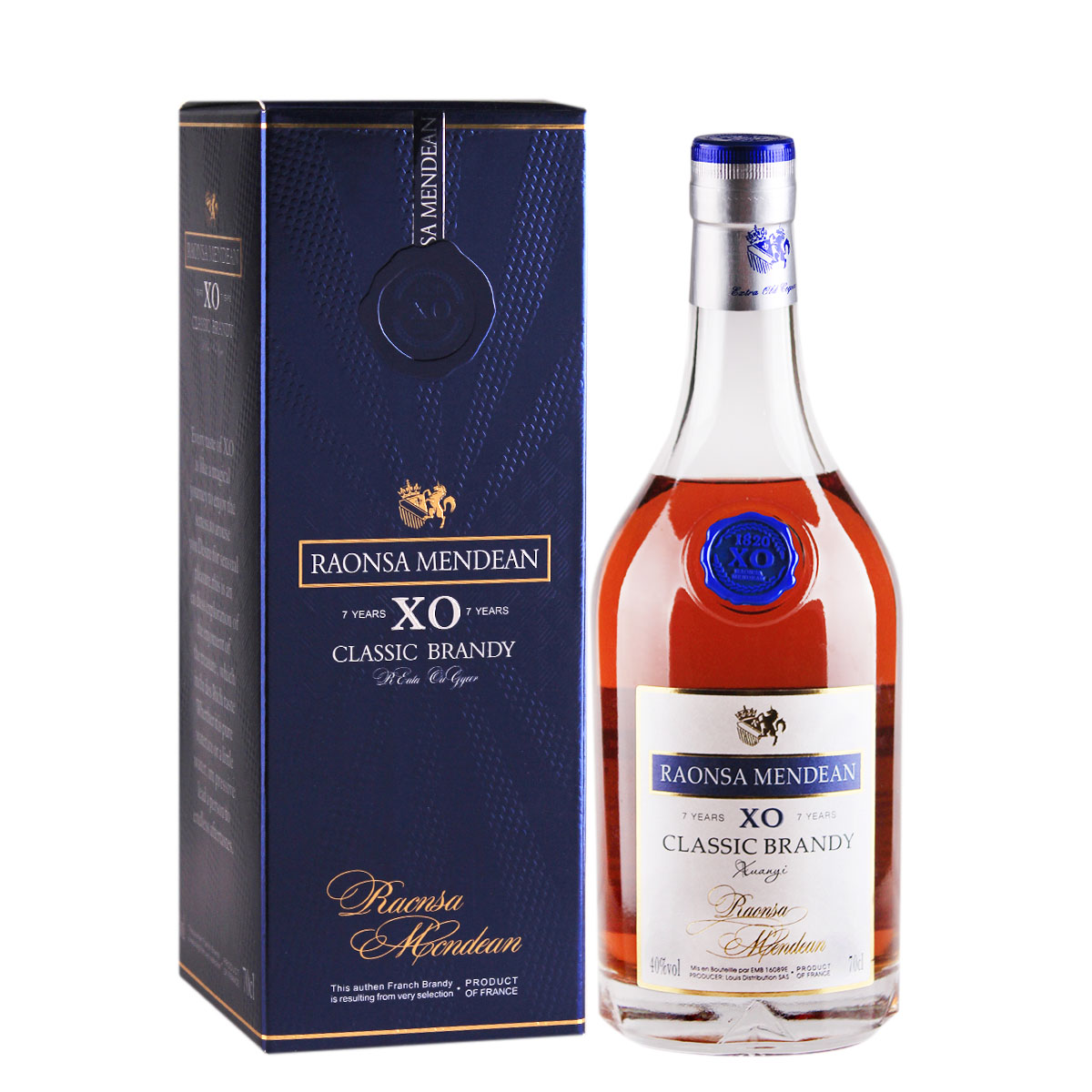 法国原瓶进口罗娜蒙德xo洋酒白兰地40度烈酒700ml礼盒装参数