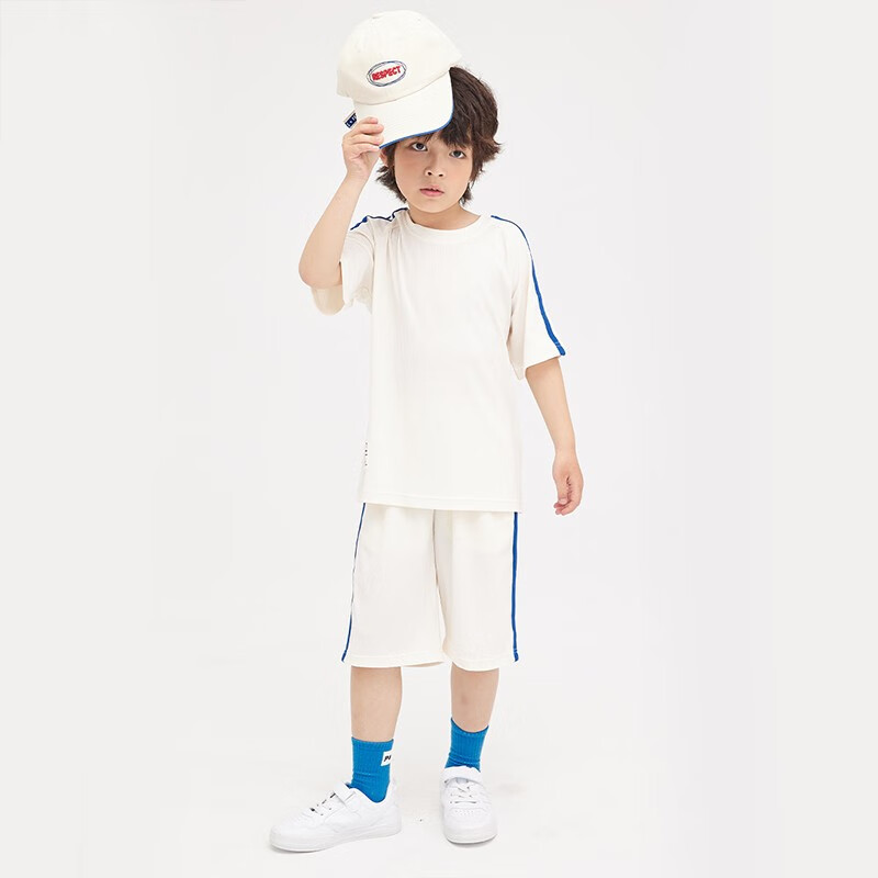 3525325234F大嘴猴(paul frank)童装儿童套装夏季时尚百搭男女款潮流短袖套装 米白 130