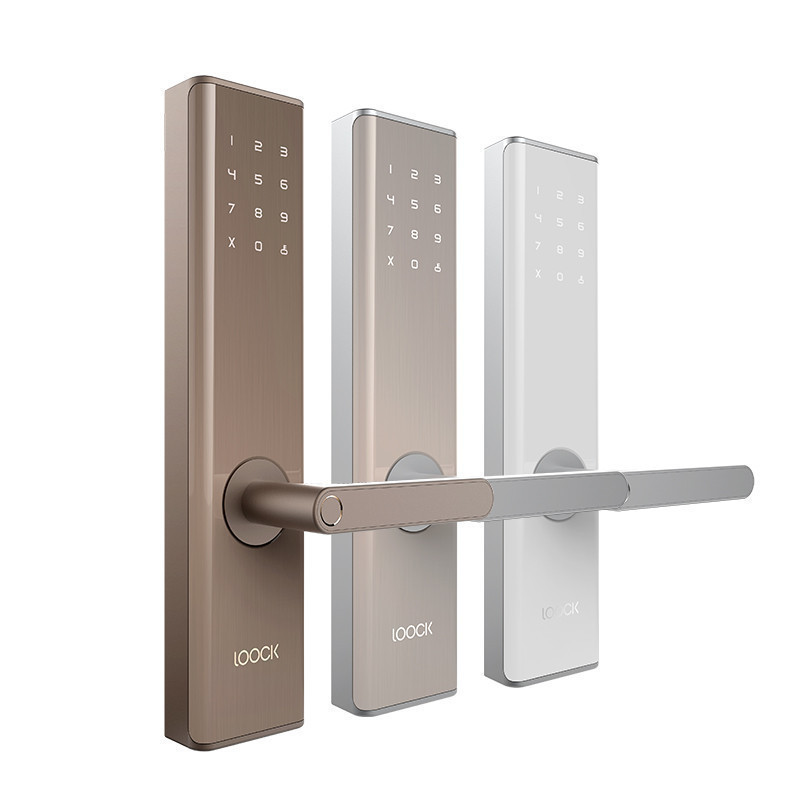 鹿客智能门锁Touch智能指纹锁4cm-12cm指纹密码手机蓝牙家用防盗门锁ios;Android银色云丁LOOCK