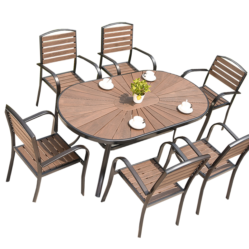 汐户外桌椅一桌六椅套高清大图